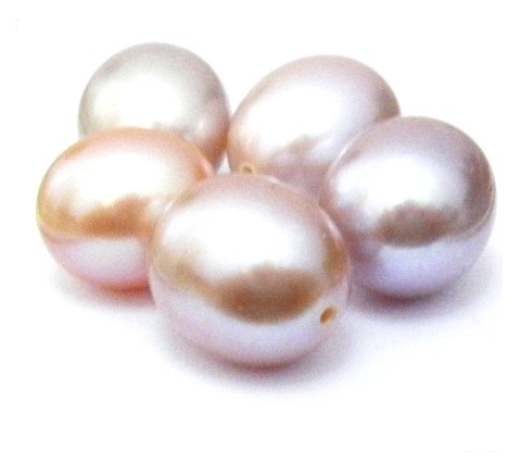 Natural Colours (pale) 8-9mm Half Drilled Drop Single Pearls